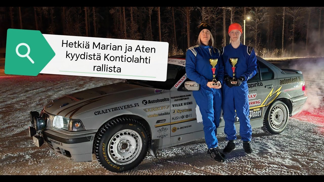 Kontiolahti ralli 2024. Hetkiä Marian ja Aten kyydistä.