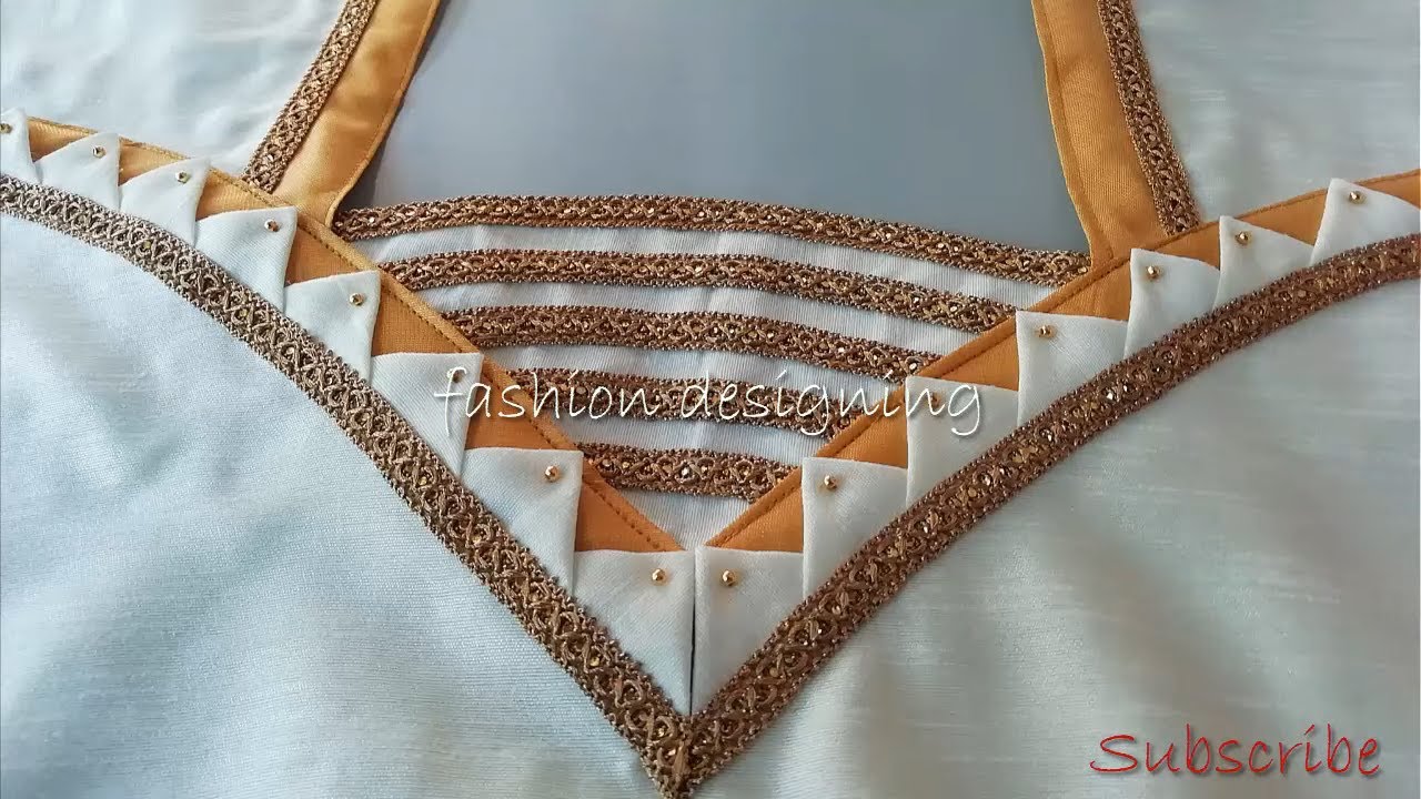 stitching of a beautiful and easy back neck design of a blouse | fashion designing