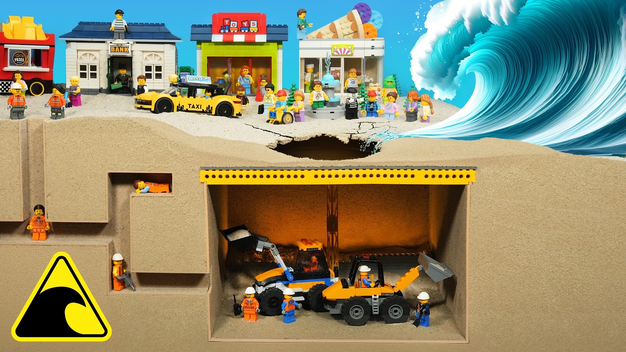 LEGO City Collapses Into Underground Mine – Flood Disaster