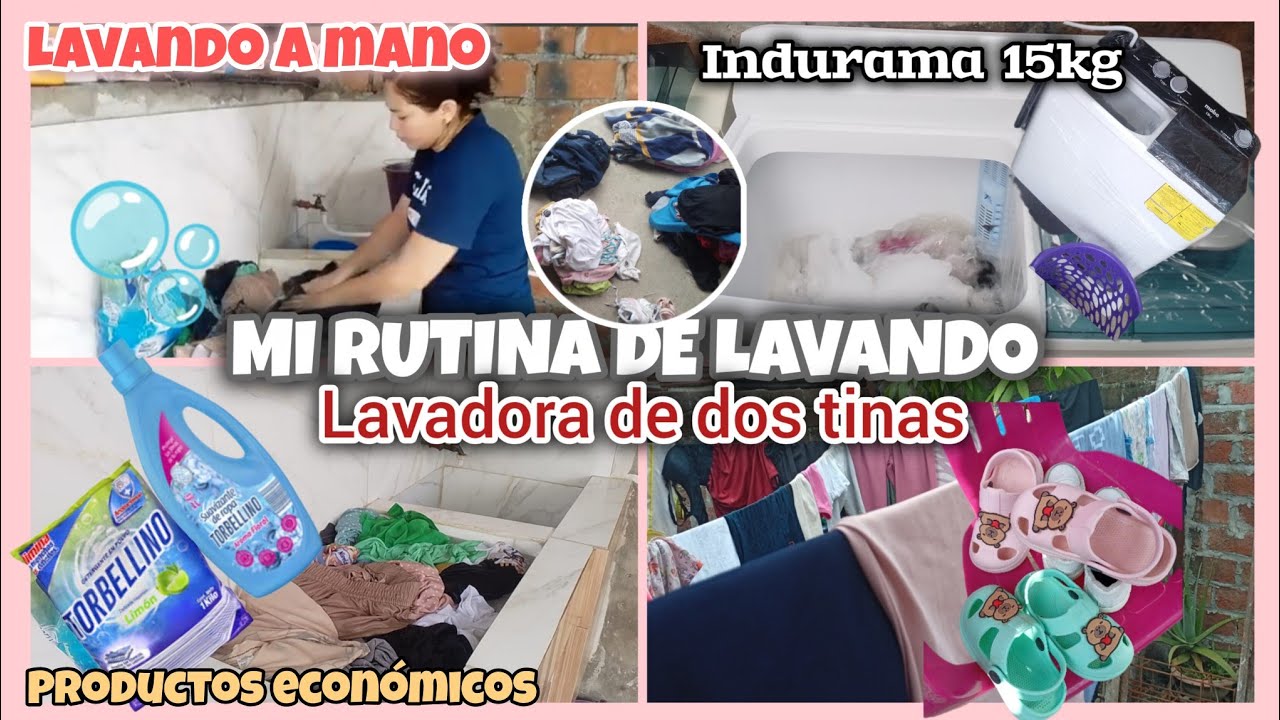 💦MI RUTINA DE LAVADO🧺 LAVADORA DE DOS TINAS// lavadora semiautomática 