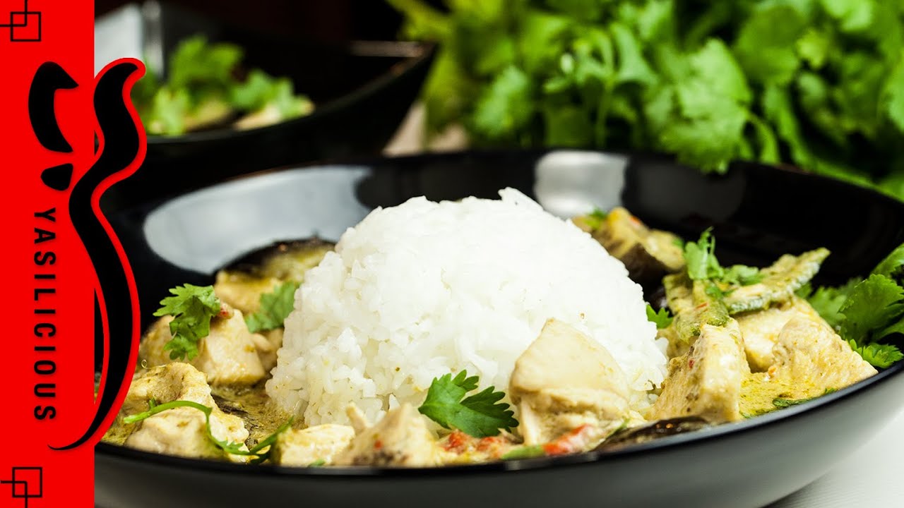 GRÜNES THAI CURRY mit Hähnchen und Aubergine à la Yasilicious / Chickencurry