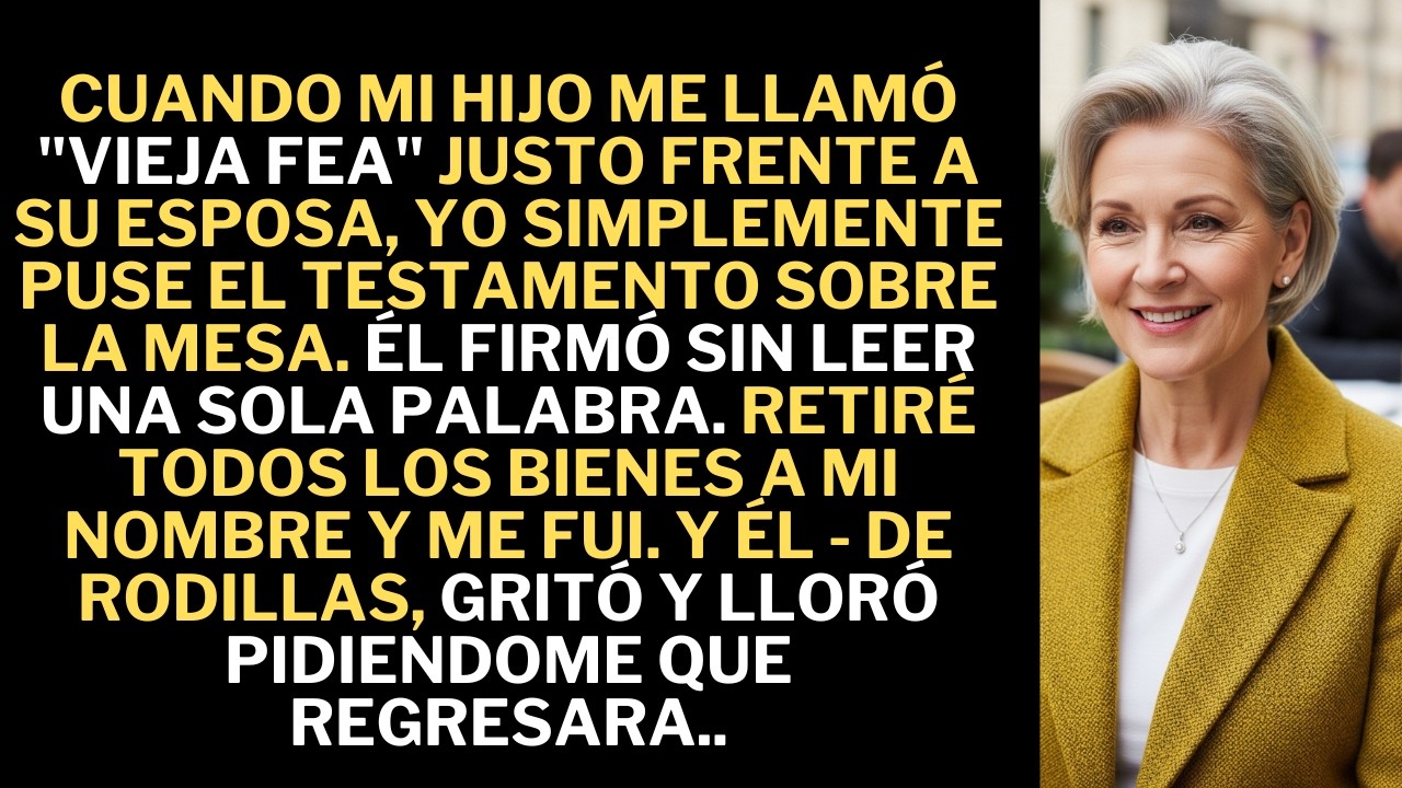 Mi hijo me llamó **“vieja fea”** justo frente a mi nuera… pero cuando le respondí, **terminó