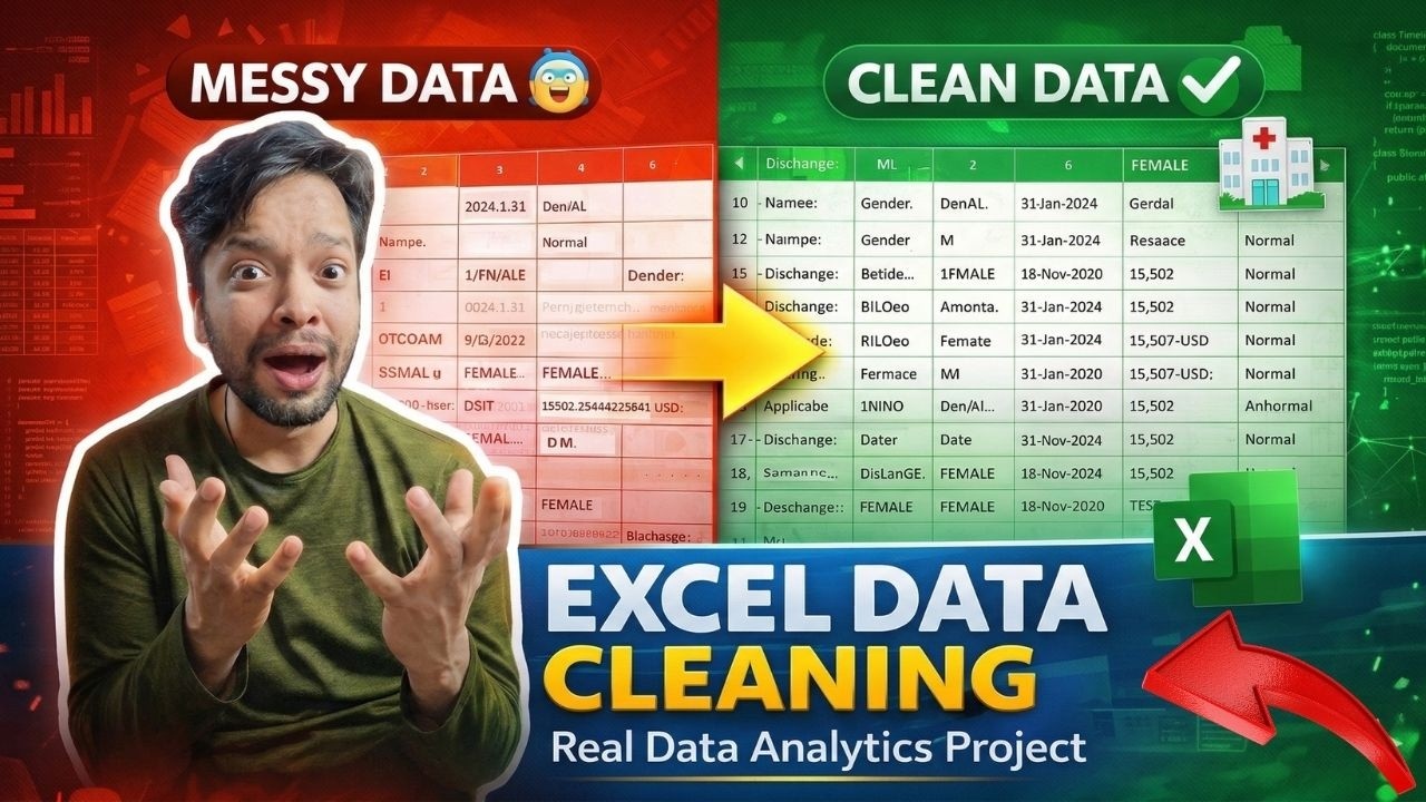 Excel Healthcare Dataset Cleaning Project | Data Cleaning in Excel Step by Step | Cleaning Tutorial