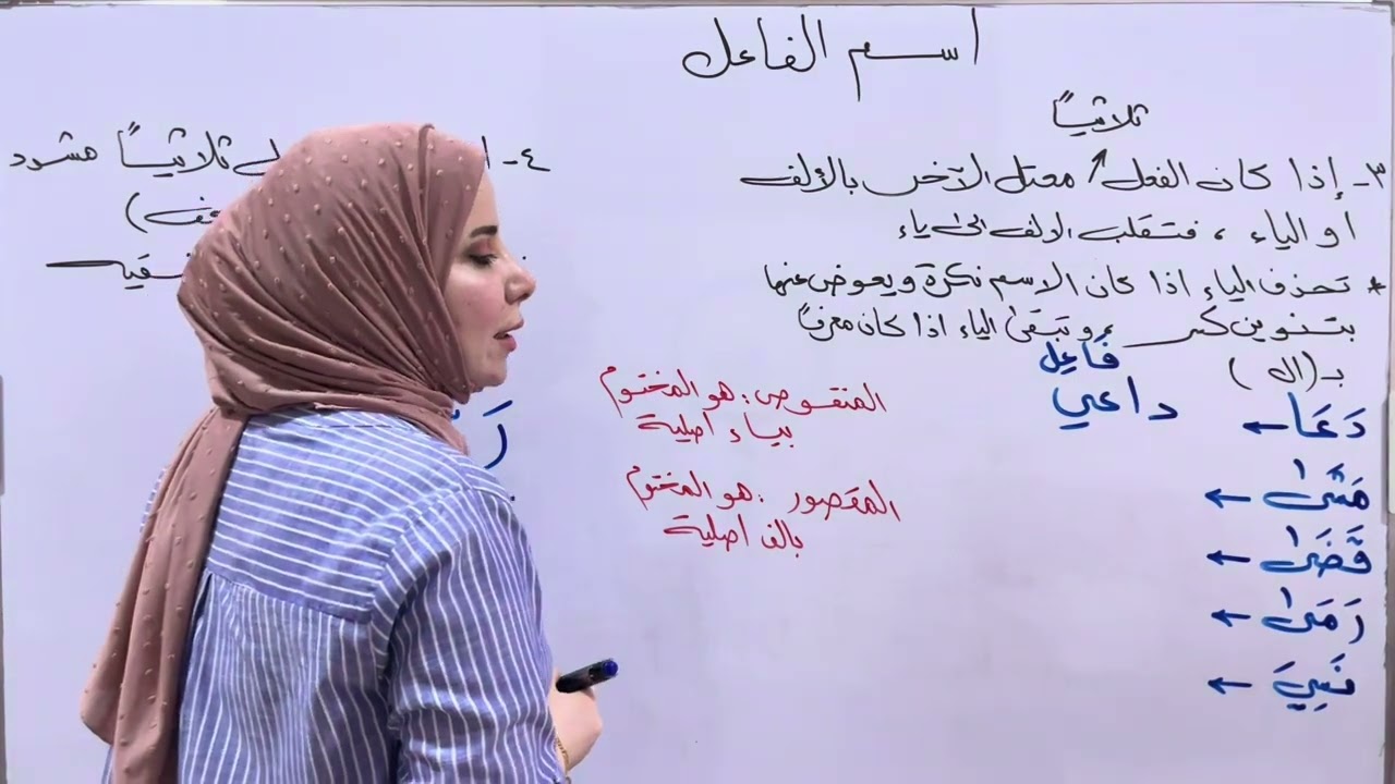اسم الفاعل المنهج الجديد (المحاضرة الاولى) للصف الثالث المتوسط