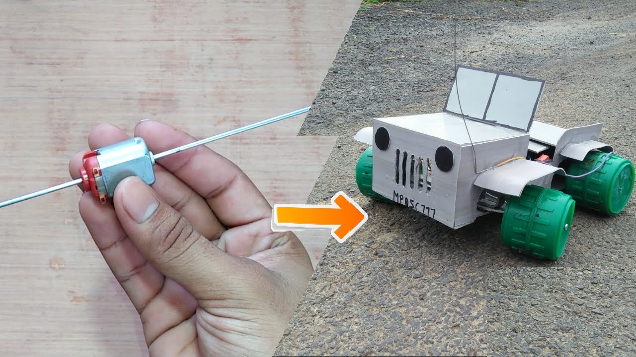 How to make a car using double shaft motor at home