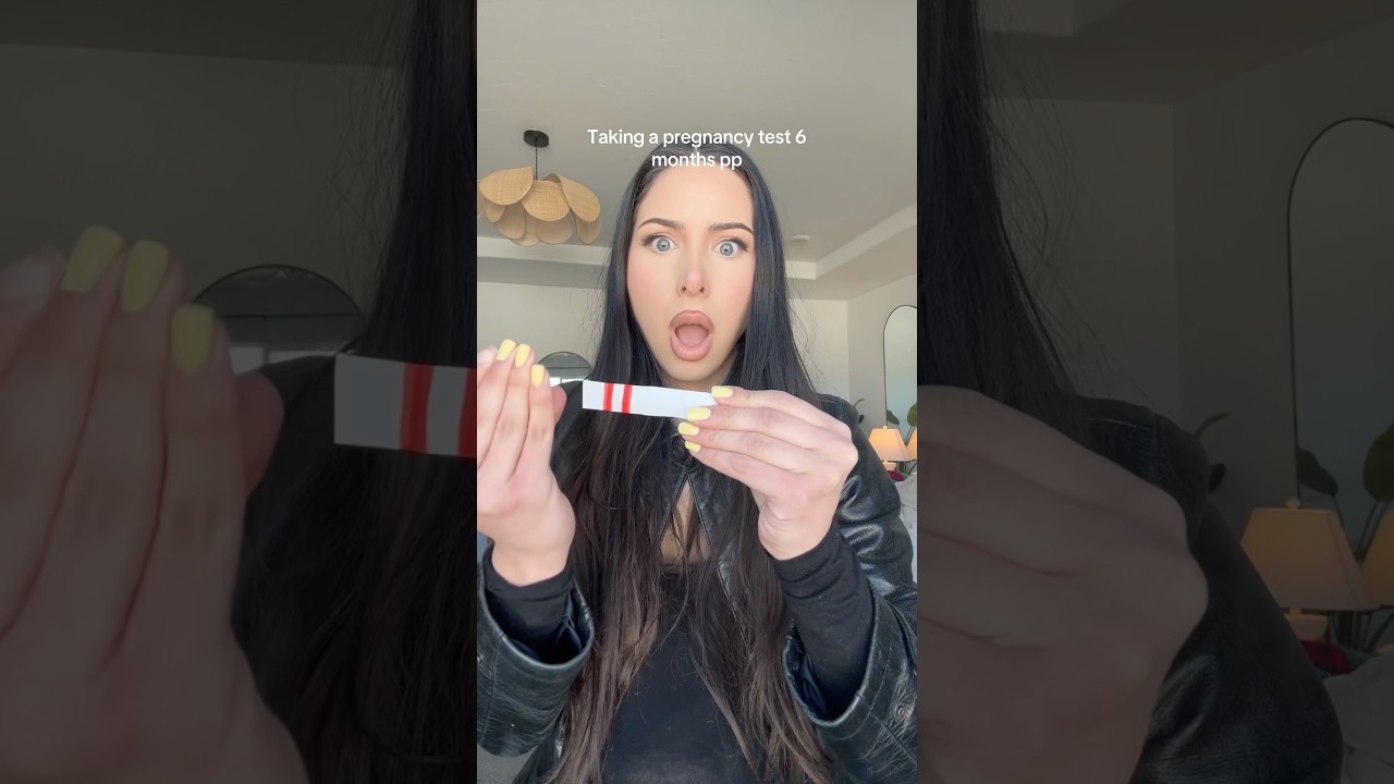 Taking a PREGNANCY TEST 6 months POSTPARTUM 😳#shorts #funny #reaction