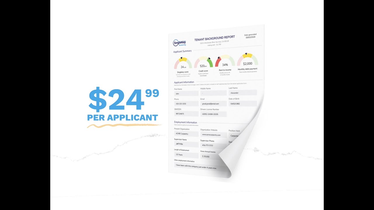 SingleKey Credit & Background Check for Rentals
