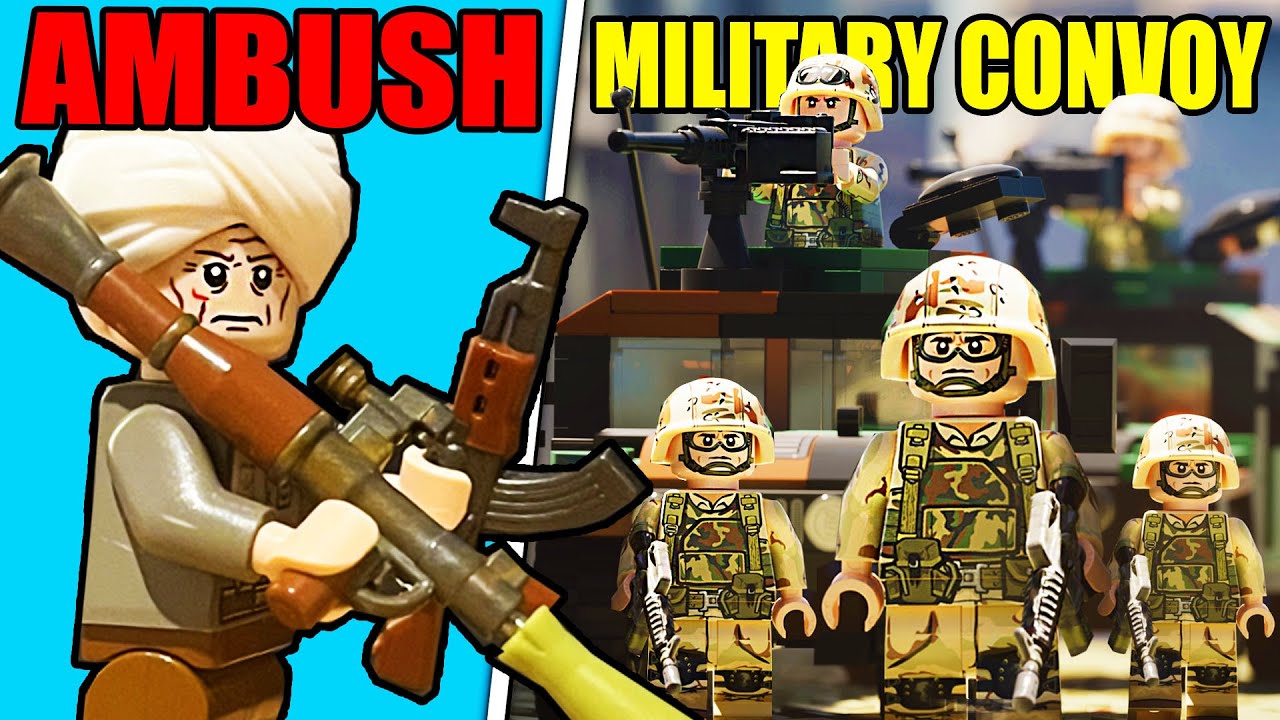 I built a ARMY CONVOY AMBUSH in LEGO...
