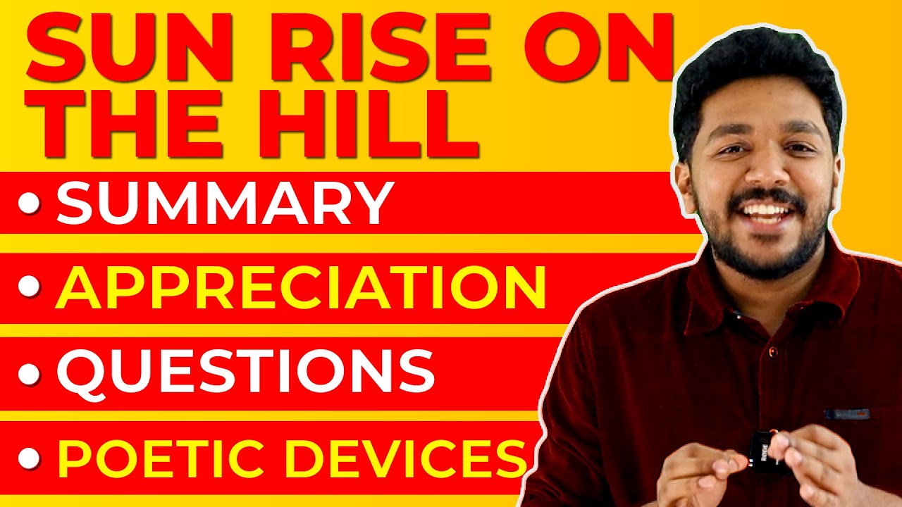 Plus One English Exam | Sunrise on the Hills | Poem | Summary and Revision | Exam Winner