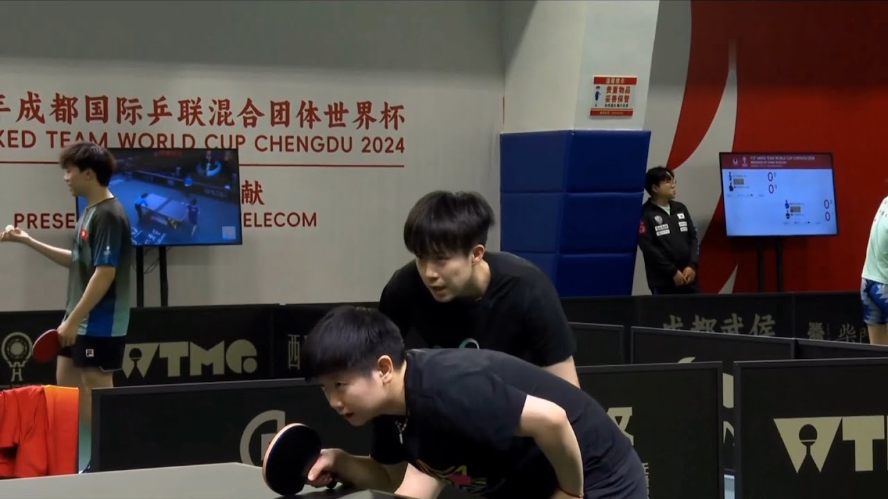 Wang Chuqin Training with Sun Yingsha (PART 2) - ITTF Mixed Team World Cup 2024 Chengdu (CHN)