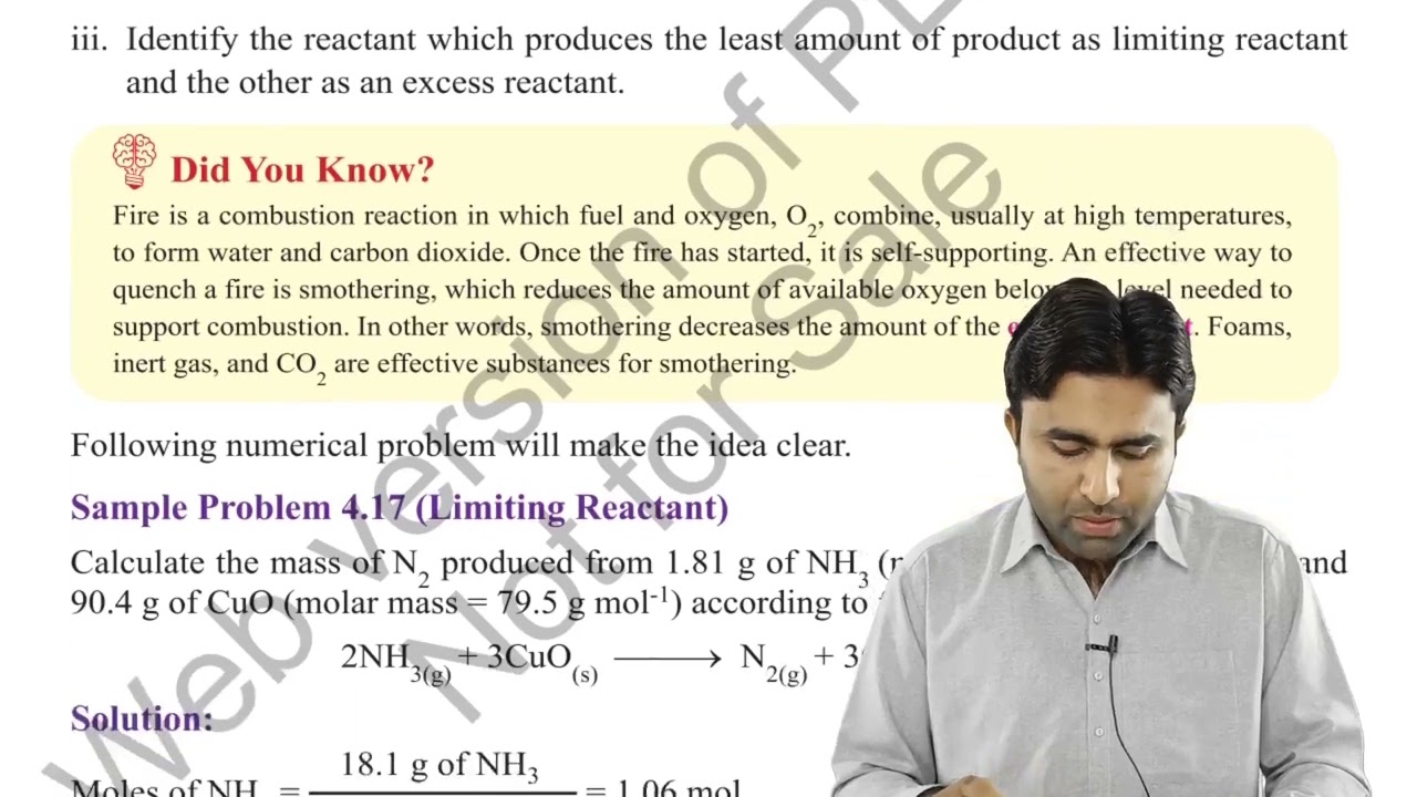 Limiting and Excess Reactant | Class 11 chemistry chapter 4 Stoichiemetry | Qais Ali Khan 