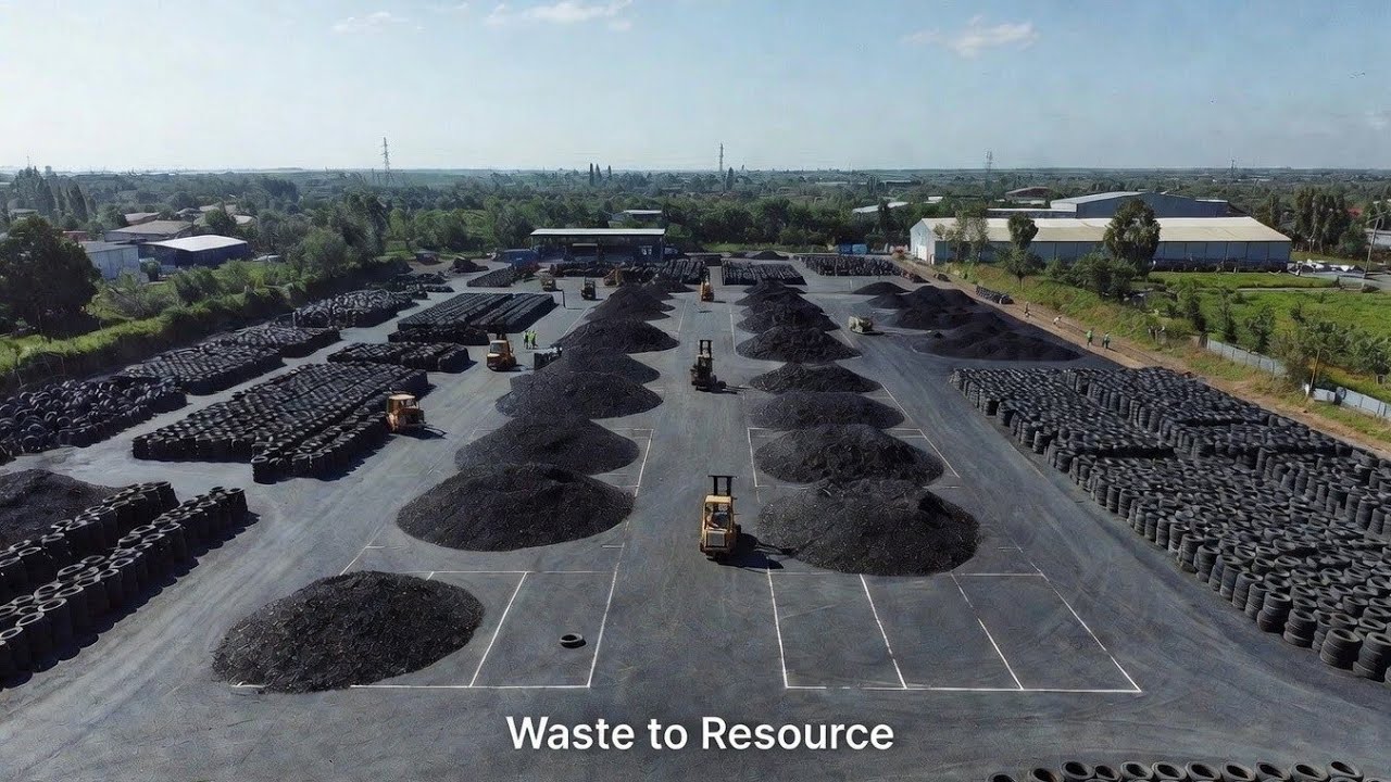 Millions of old  Tires Are Recycled Into Rubber Bricks | Full Factory Process