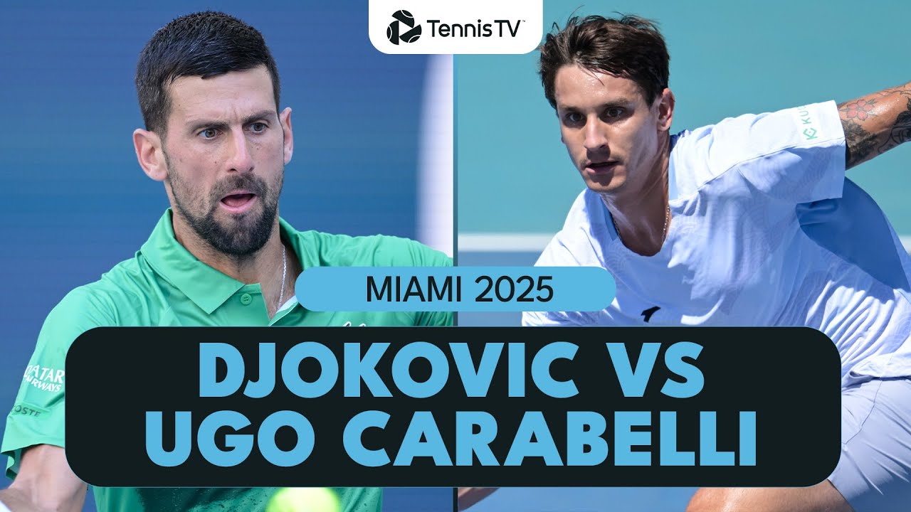 Novak Djokovic Takes On Camilo Ugo Carabelii 🤝 | Miami 2025 Highlights