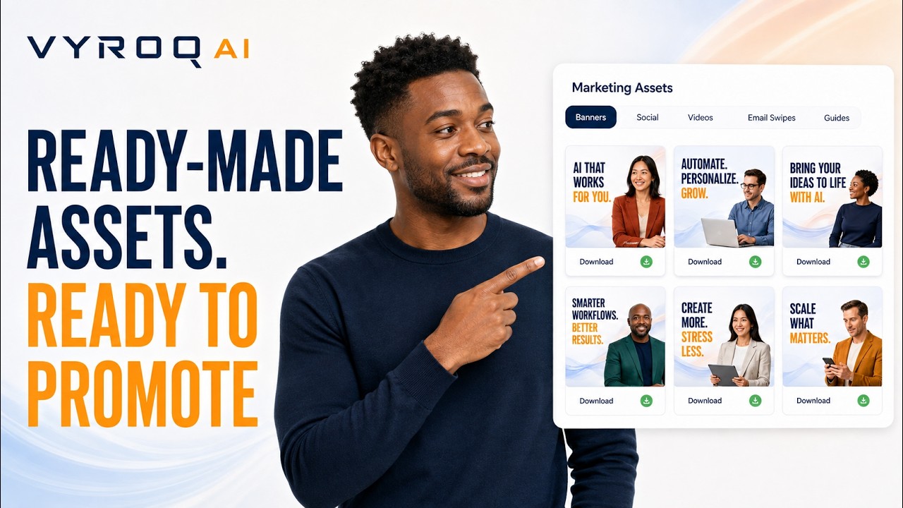 Download Partner Marketing Assets &mdash; A Complete Promotion in Minutes, Not Hours With Vyroq AI