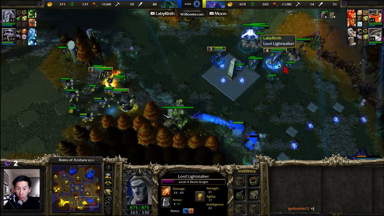LabyRinth (UD) vs Moon (NE) - Highly Recommended - WarCraft 3 - Straight up Fire   - WC3879