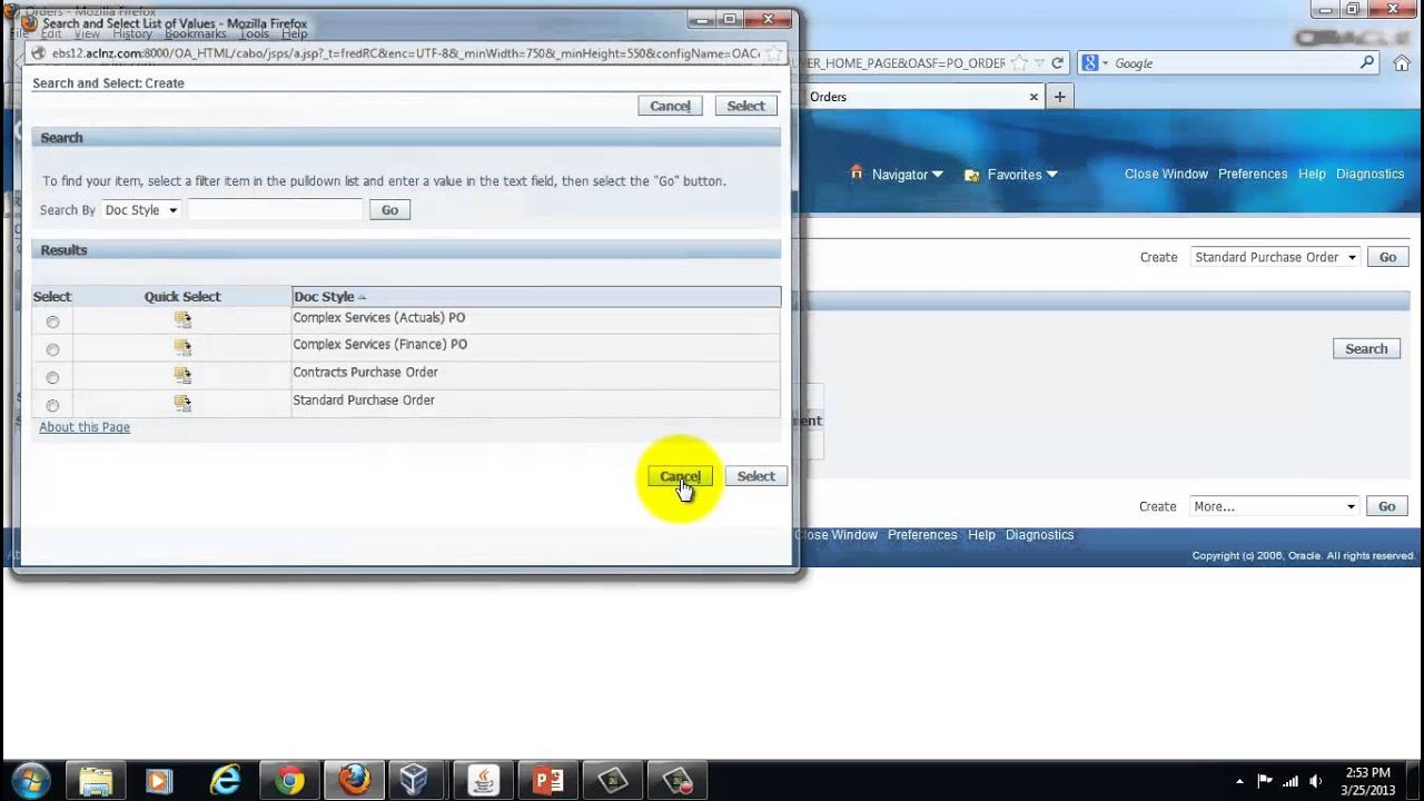 R12i Oracle Purchasing - Professional Buyer's Work Centre