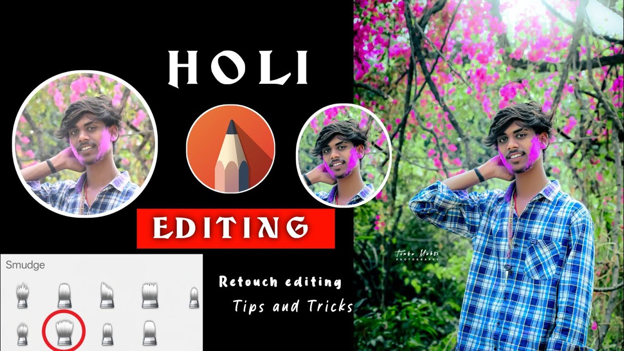 Holi photo editing|| Sketchbook se Holi retouch photo editing kaise kre || Tips and Tricks 
