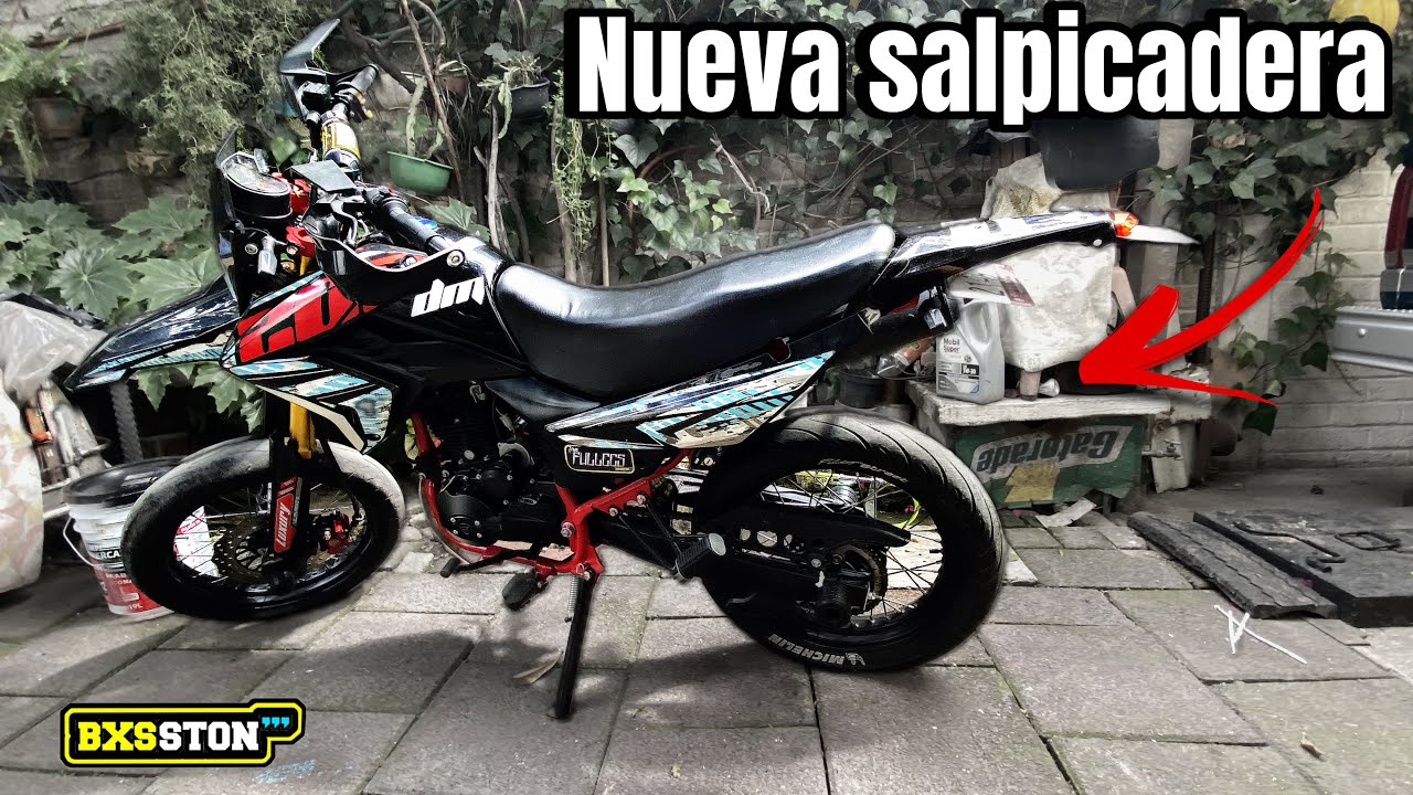 SALPICADERA DE YAMAHA EN LA DM200 SUPERMOTARD!!COMO ADAPTARLA 🔥🔥