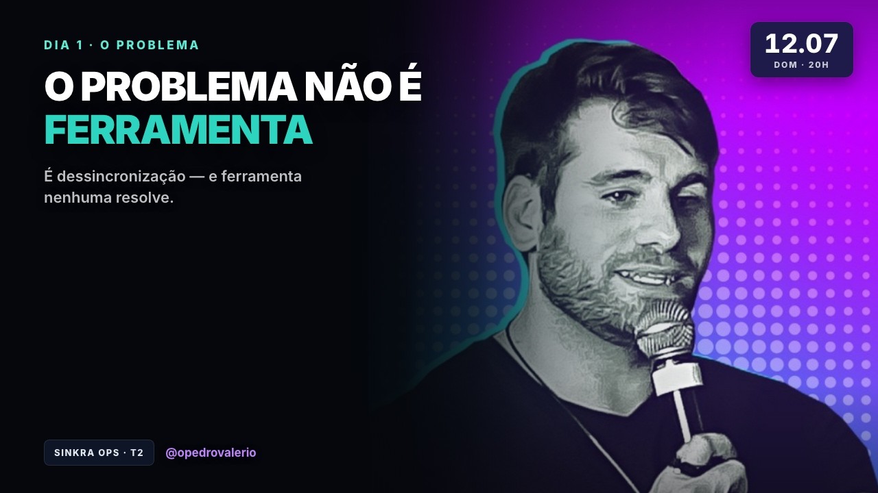 Sua empresa trava no operacional? N&atilde;o &eacute; ferramenta &mdash; &eacute; dessincroniza&ccedil;&atilde;o | Dia 1/4