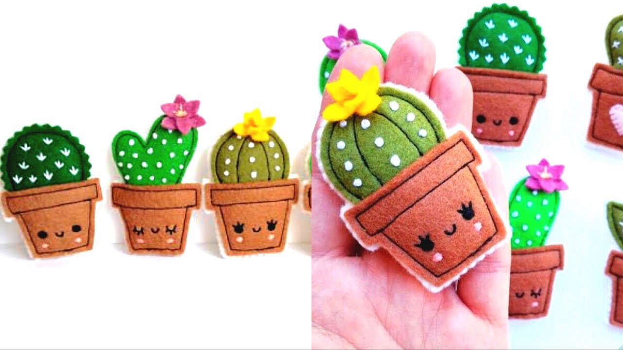 🌵 How To Make A Catus 🌵 | Felt Paper Craft | 🌵 DIY Cactus FELT  Keychain 🌵