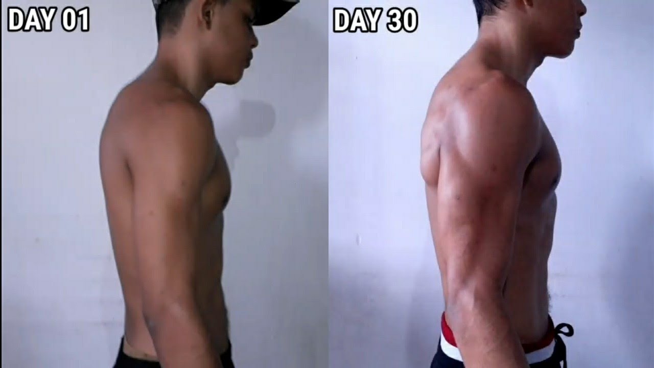 Evolução 30 dias fazendo só exercícios da calistenia (Resultado)!!...