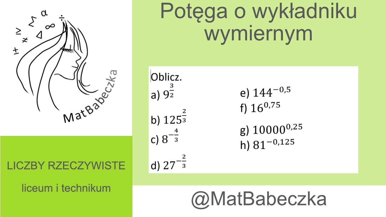 1.9.3 Oblicz.a) 9^(3/2)b) 125^(2/3)c) 8^(-4/3)d) 27^(-2/3)e) 144^(-0,5)f) 6^0,75g) 10000^0,25h)81^(-