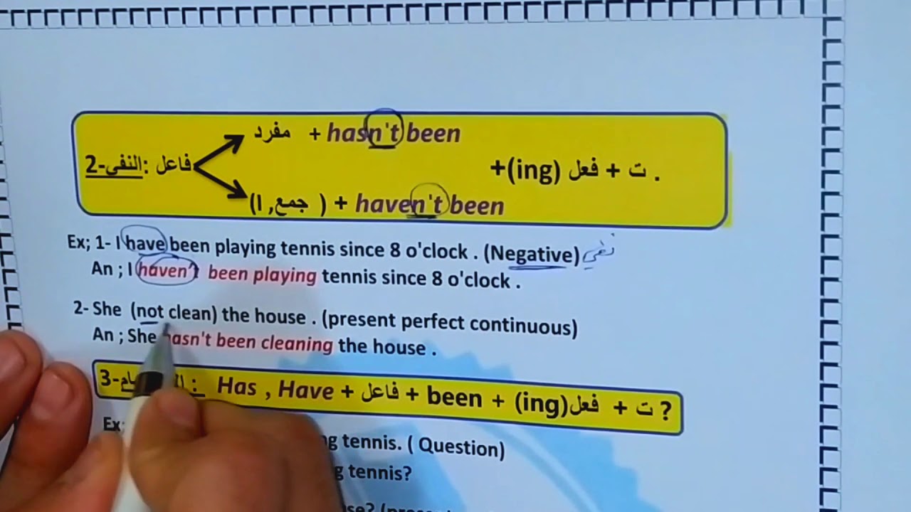 #انكليزي خامس إعدادي/اليونت الاول_الدرس  10/المضارع التام المستمر Present perfect continuous