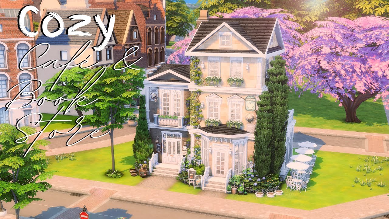 Cozy Caf&eacute; & Book Store ☕️// The Sims 4: Speed Build // No CC