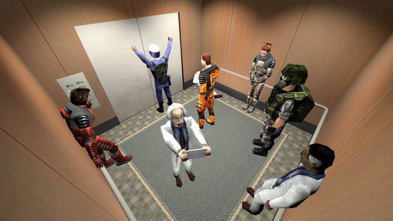 The science team get stuck in an elevator || SFM