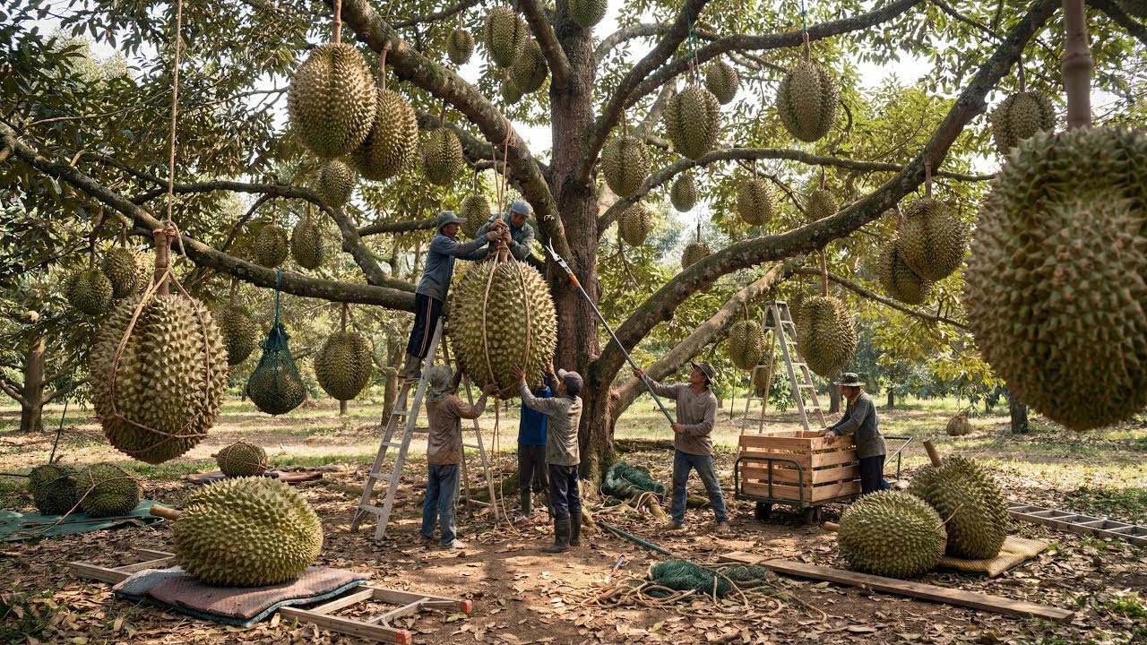 Cómo se cultiva y cosecha el durian desde la plántula hasta el fruto terminado