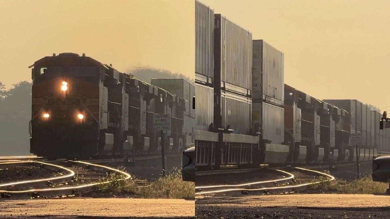 Monstrous BNSF Mega Stack train w/ 10 locomotives!! BNSF Transcon: Emporia sub..8/2/24