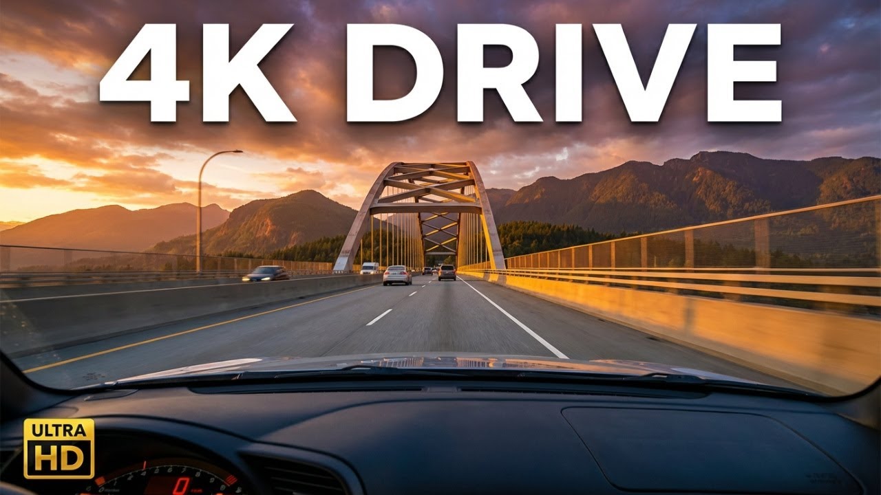 4K Drive from Langley to Mission BC 🇨🇦 | Golden Ears Bridge & Highway 7 East