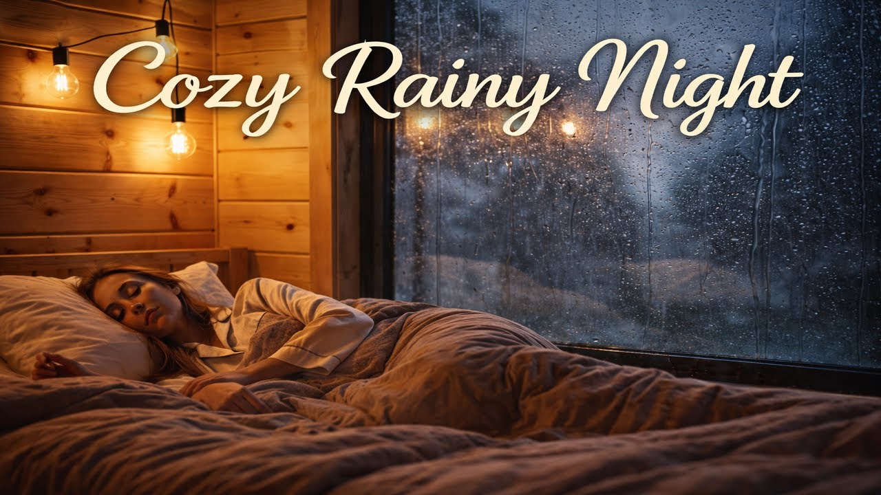 Cozy Rainy Night in a Wooden Cabin 🌧️ Relaxing Rain Sounds for Sleep & Calm
