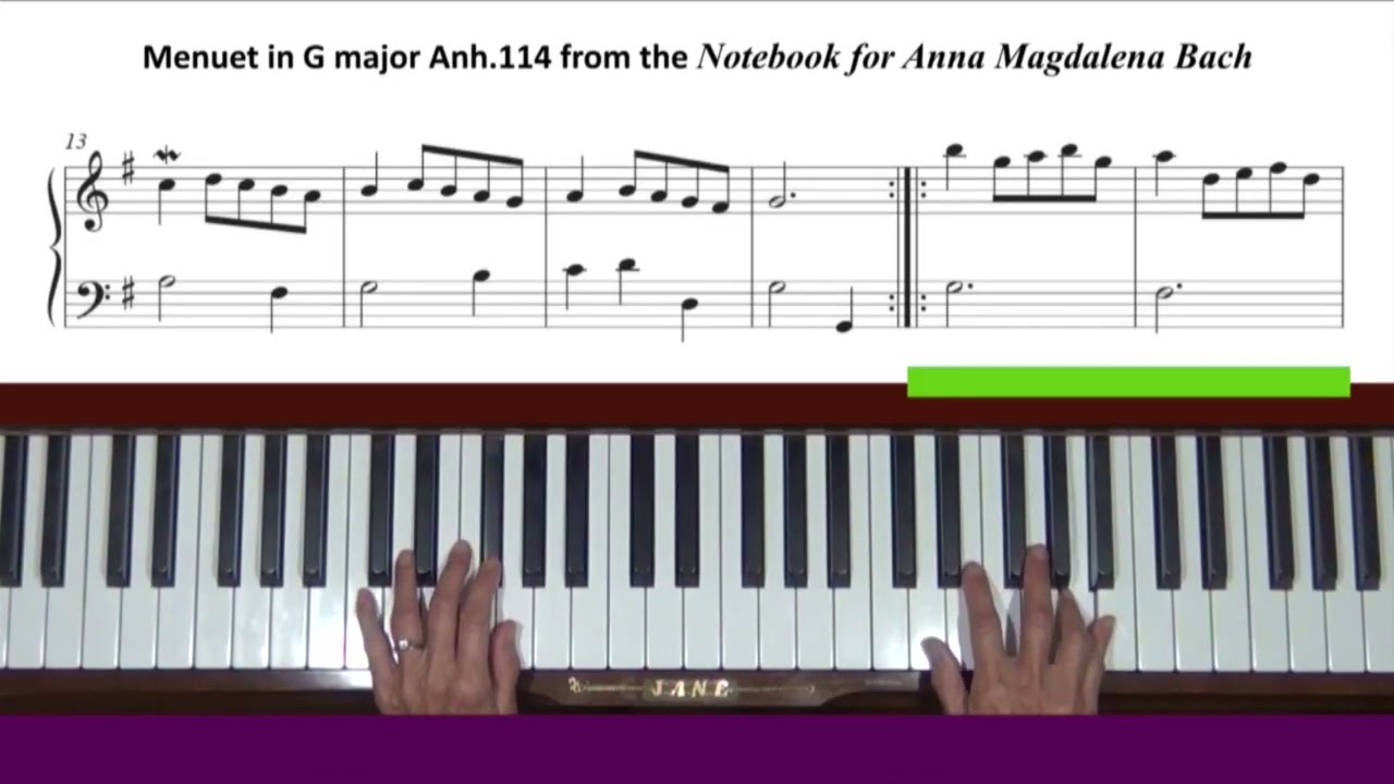 Menuet in G major BWV Anh.114 (Notebook for Anna Magdalena Bach) Piano Tutorial