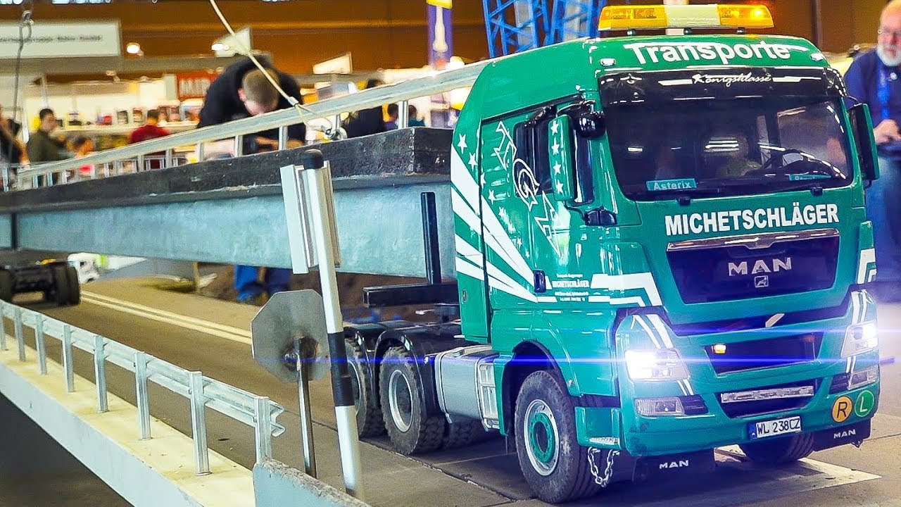 EXTREME LONG RC TRUCK HEAVY WEIGHT TRANSPORT!! RC MAN*RC CRANE LIEBHERR*MB ACTROS