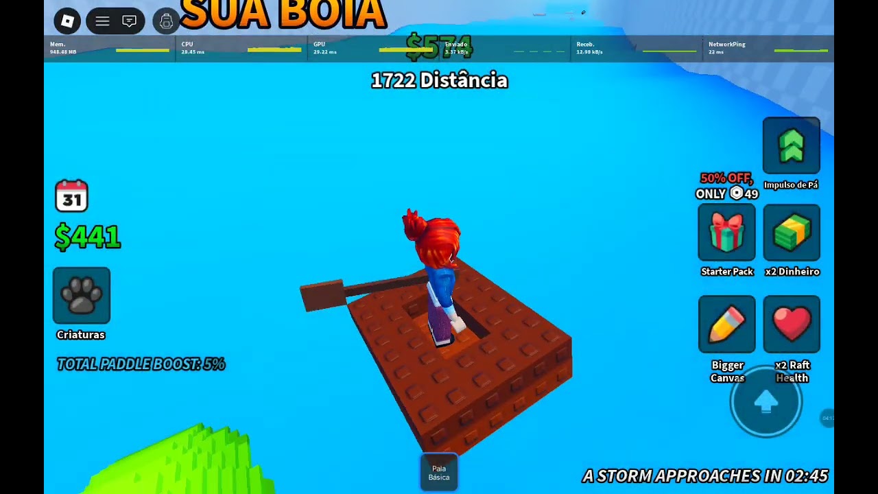 Eu joguei o jogo do barco
