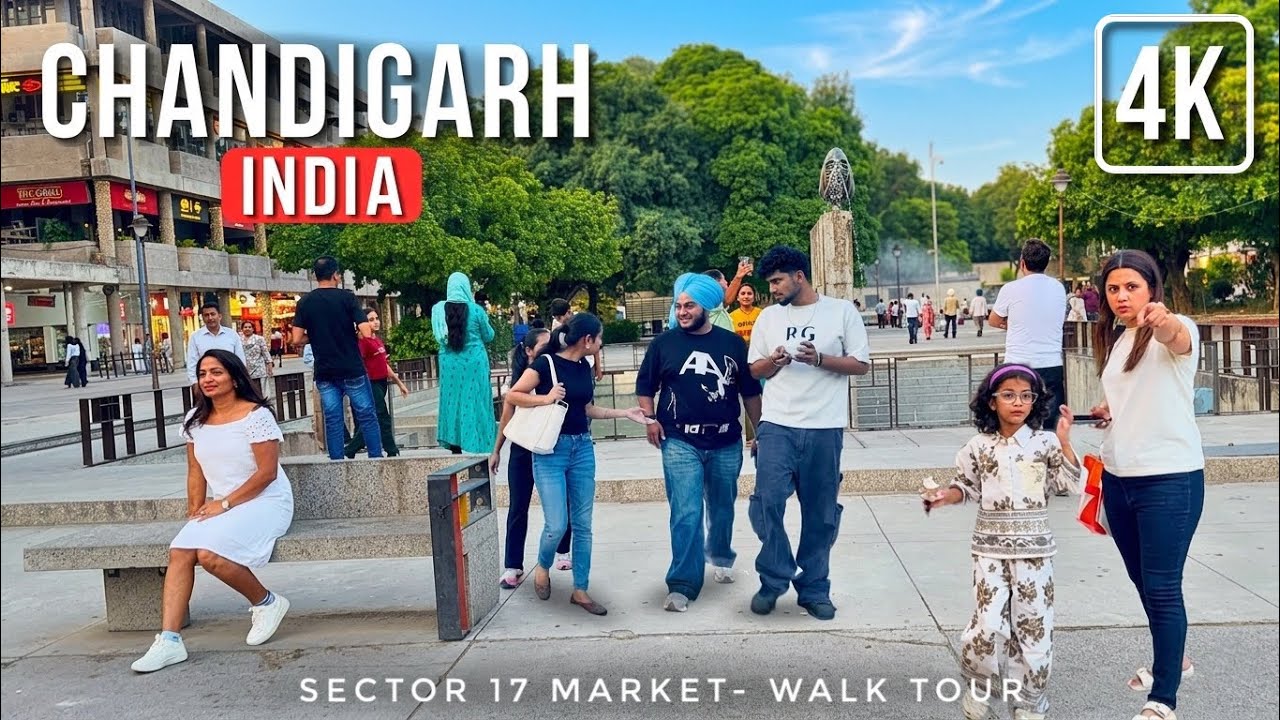🇮🇳Exploring Clean & Beautiful Chandigarh City | Sector-17 Market
