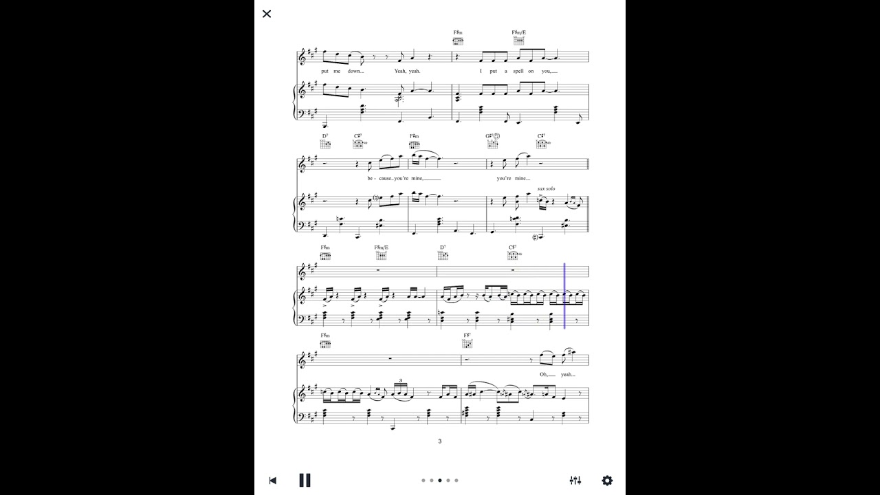 I put a spell on you practice track