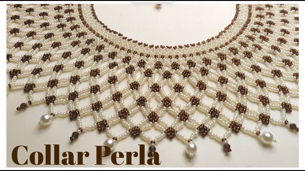 Quieres hacer este collar beis de perlas facil hermoso brillante