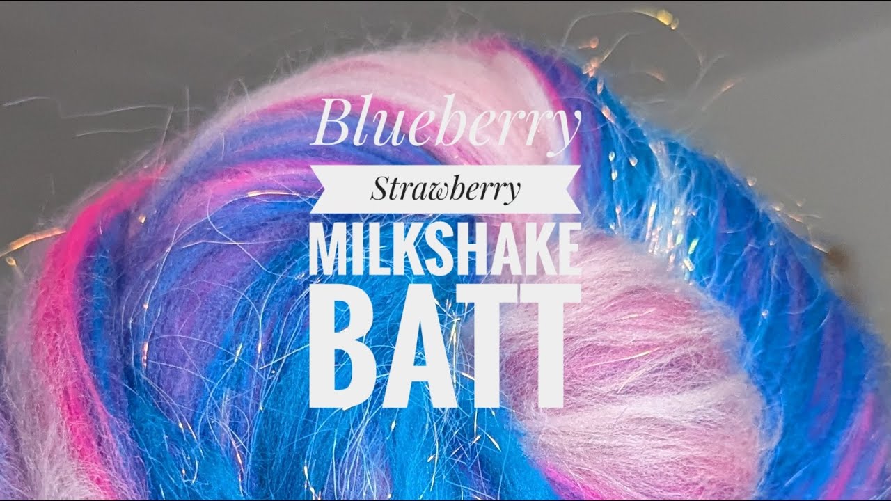 Carding Up a Blueberry Strawberry Milkshake Batt