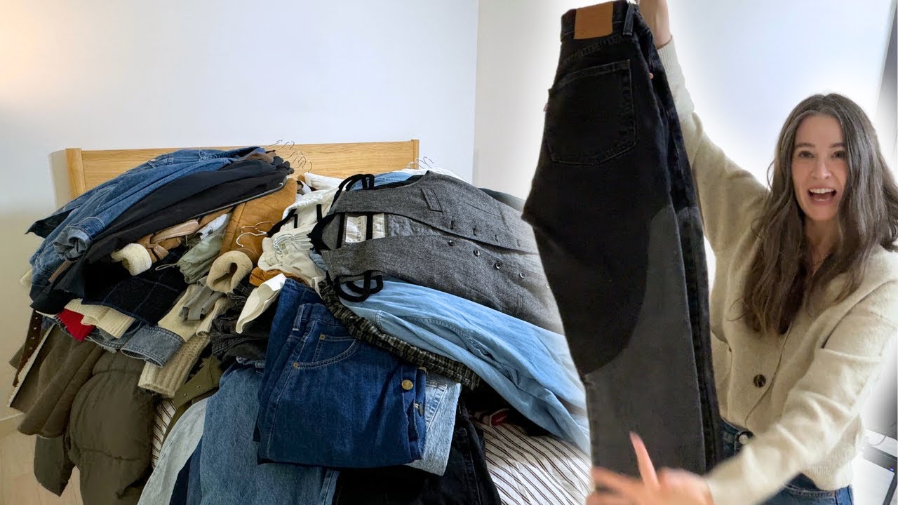 MAKING SPACE for what I love in my closet👖🧥ORGANIZING AND *lightly* DECLUTTERING MY NEW CLOSET