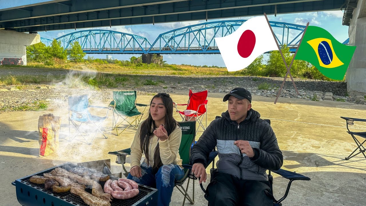 CHURRASCO BRASILEIRO EMBAIXO DA PONTE  NO JAPÃO