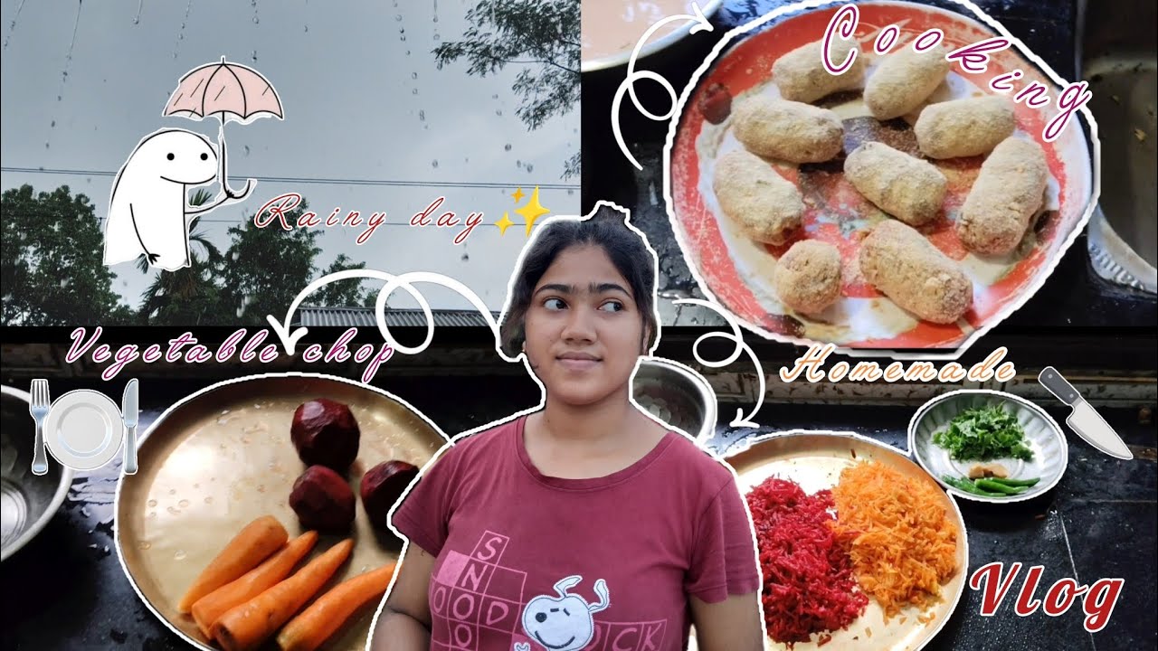 BRISTI DIN 🌧️AKTU JHAL JHAL🤤 CHOTPOTE HOME MADE VEGETABLE CHOP  BANALUM ☘️🥗 |#food#vlog#lifestyle