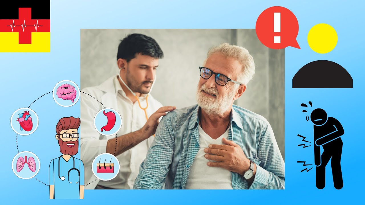 🇩🇪👩‍⚕️ Symptome und Beschwerden des Patienten (Vokabeln mit Bildern) - Deutch lernen für die Pflege