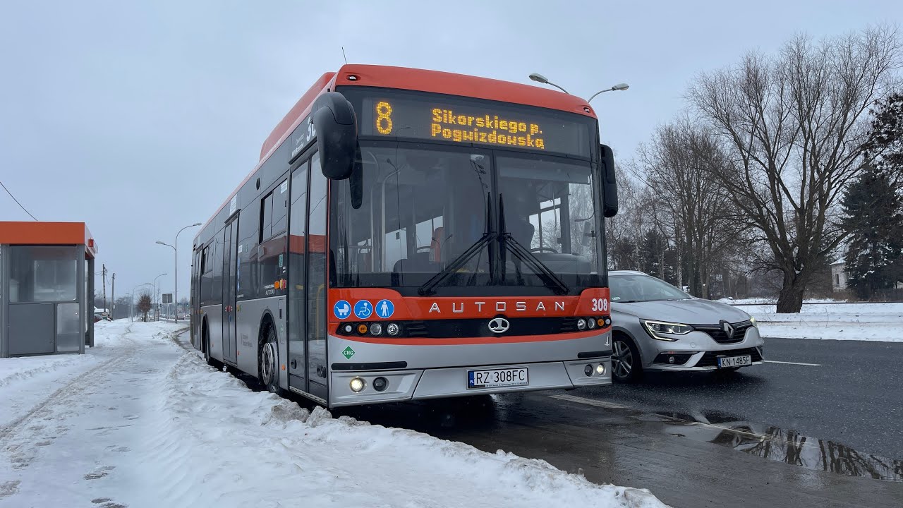Linia 8. Warszawska/Borowa ➡️ Sikorskiego MPGK p. Pogwizdowską (Autosan Sancity M12LF #308)