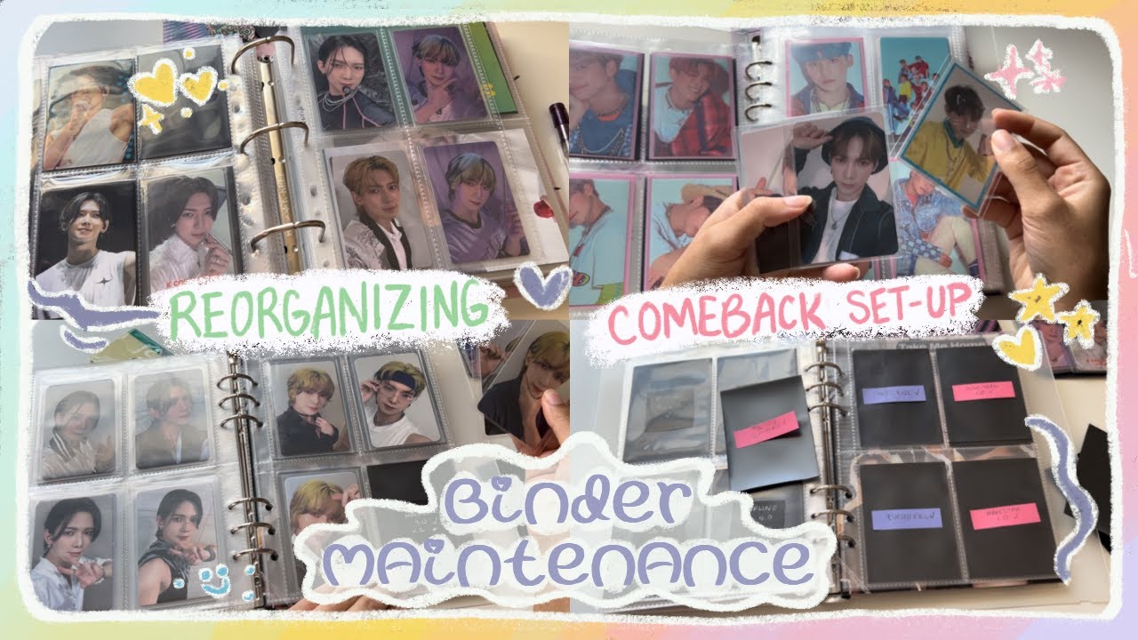 binder maintenance #1 | setting up for the ateez cb, new cards, screaming, crying, etc