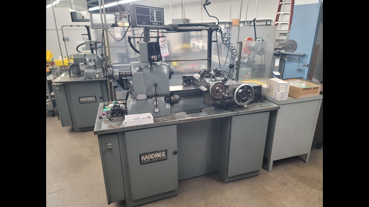 Lot 55: HARDINGE HC CHUCKER LATHE, COLLET CLOSER, 8-STATION TURRET, SWI TRAK 102 DRO