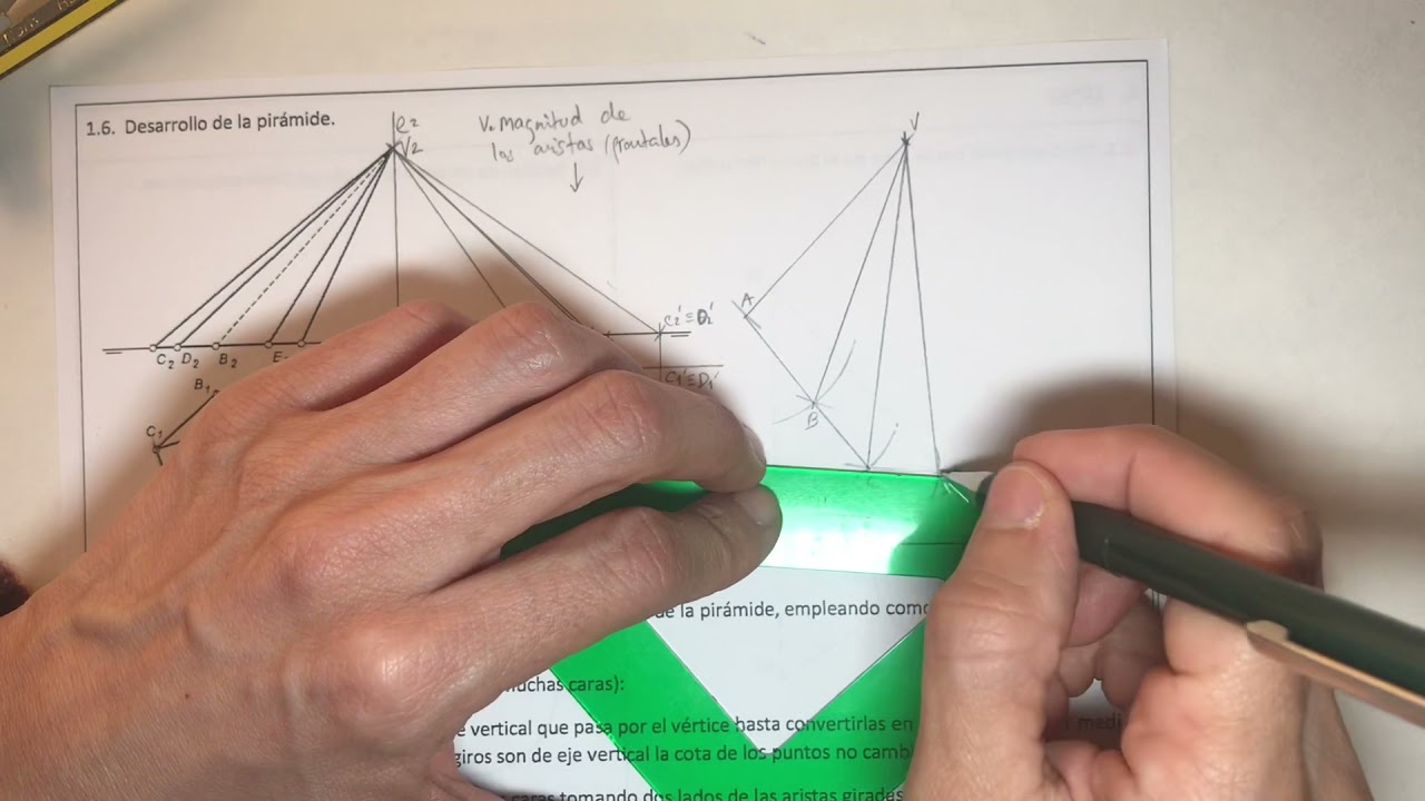 Desarrollo de una pirámide oblicua. SDO.