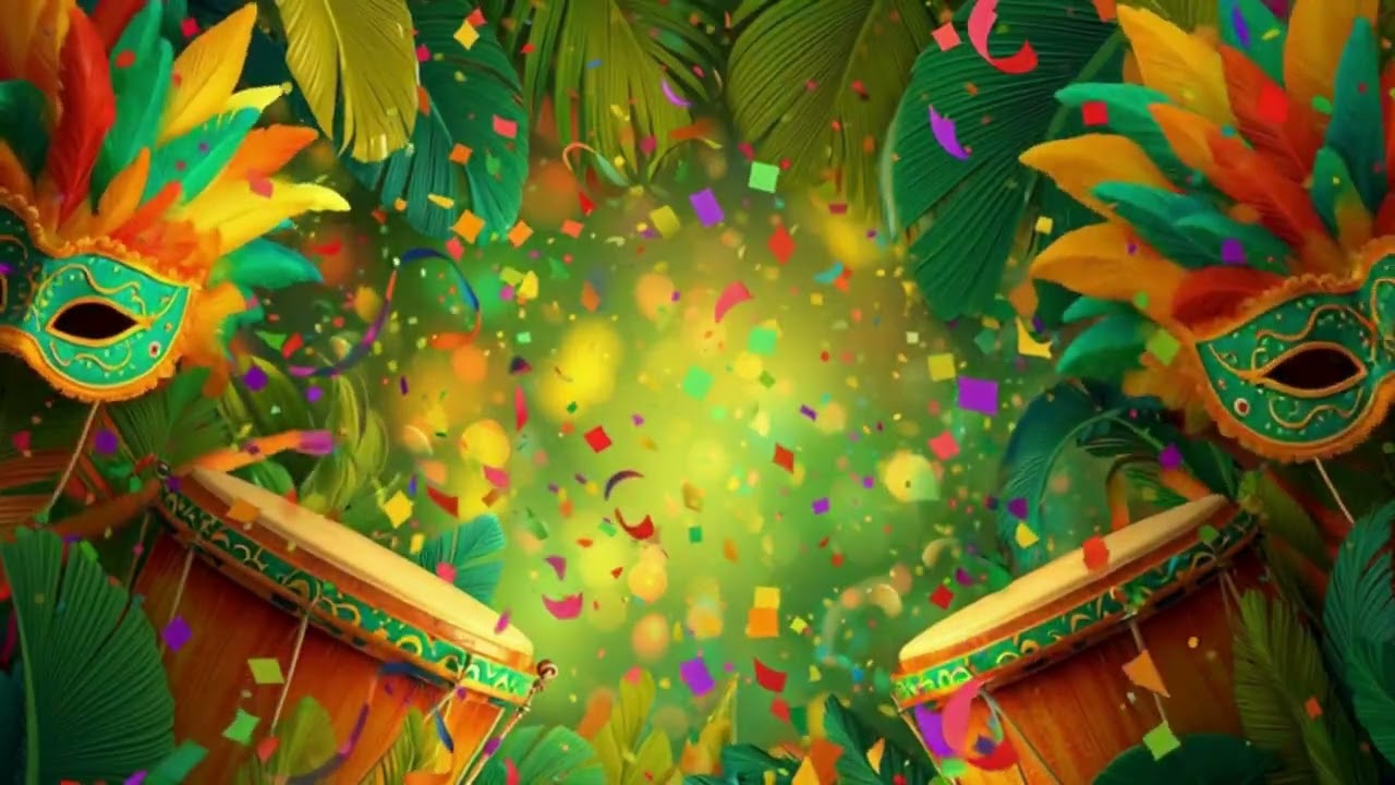 Rio Carnival Drum Backdrop | Festive Samba Background loop