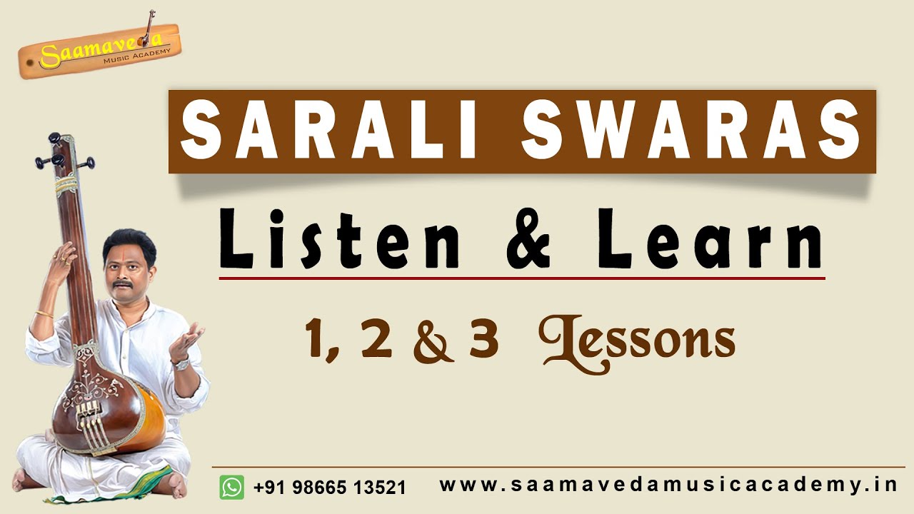 Carnatic Music For Beginners - Carnatic Music Lessons For Beginners | Sarali Swaras  Lessons 1 To 3